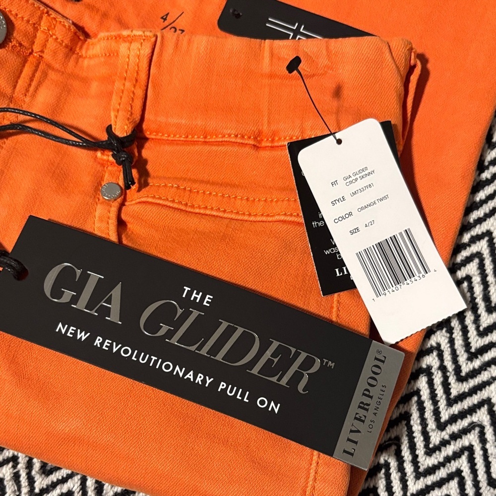 Liverpool Gia Glider Crop Skinny Jeans in Orange | Sz 4/27 - Picture 2 of 6